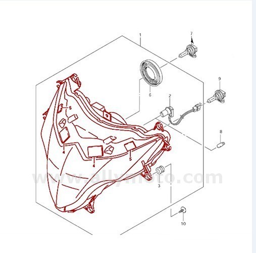 119 Motorcycle Headlight Clear Headlamp Gsxr1000 09@4